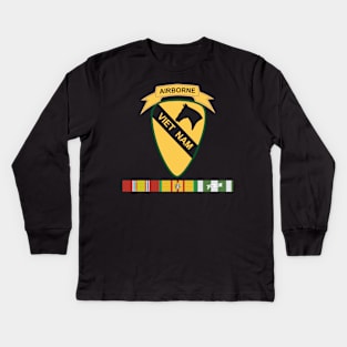 1st Cavalry Division - Airborne - wo Txt  w VN SVC BAR X 300 Kids Long Sleeve T-Shirt